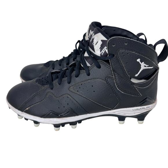 Air Jordan 7 Retro TD Football Cleats Mens Size 8 Black White Lace Up 719543-010 main image 8